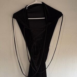 Lucy in the Sky Black Hooded Dress